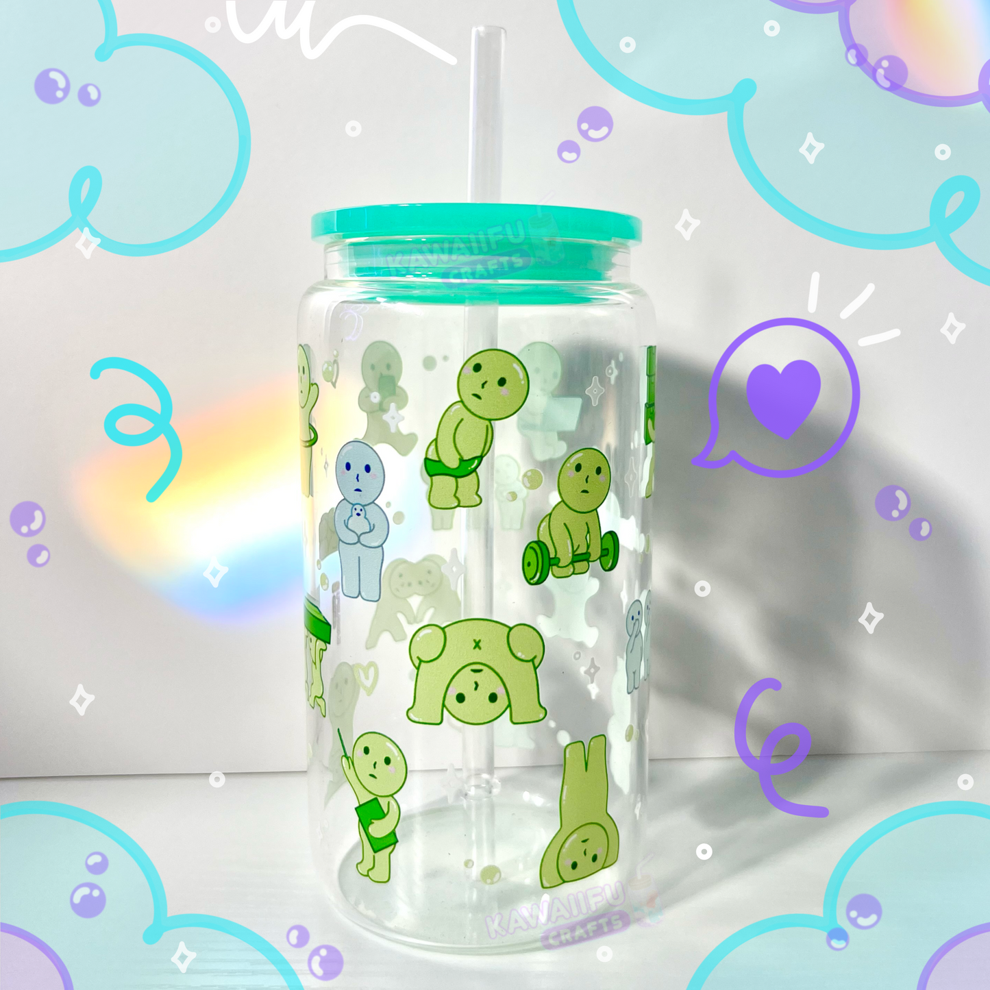 Green Guy Glass Cup