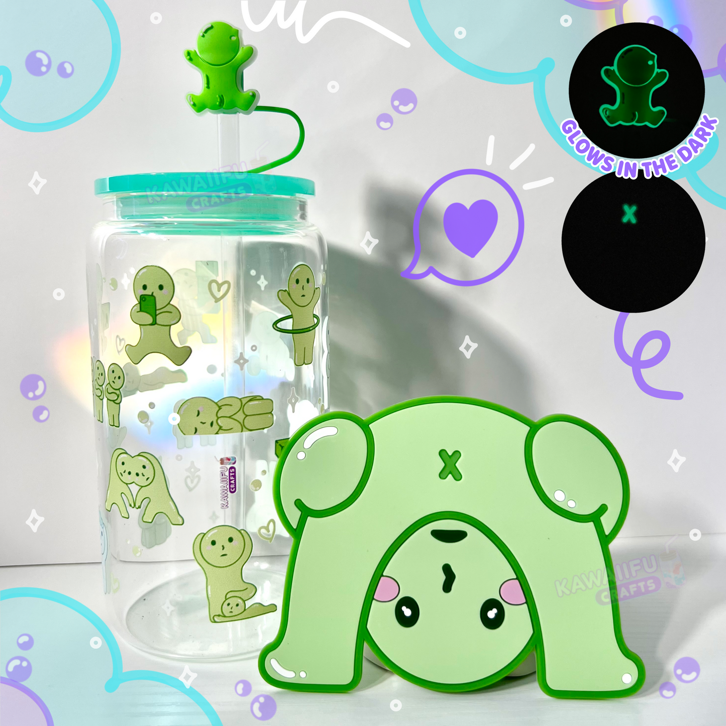 Green Guy Glass Cup
