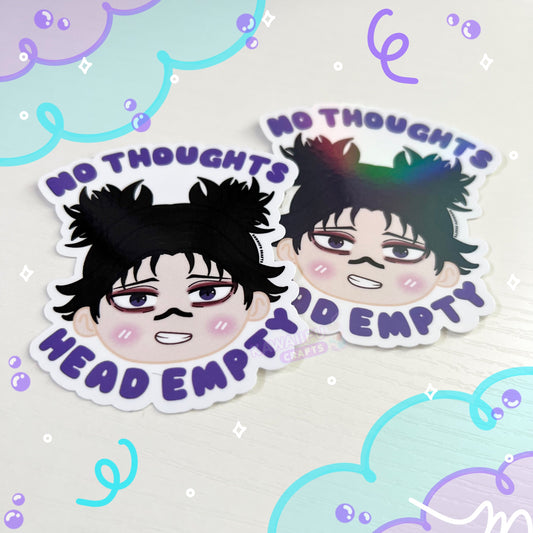 No Thoughts Tired Sticker