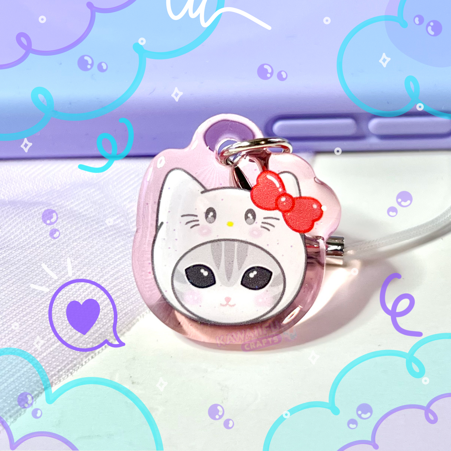 Bow Cat Phone Charm