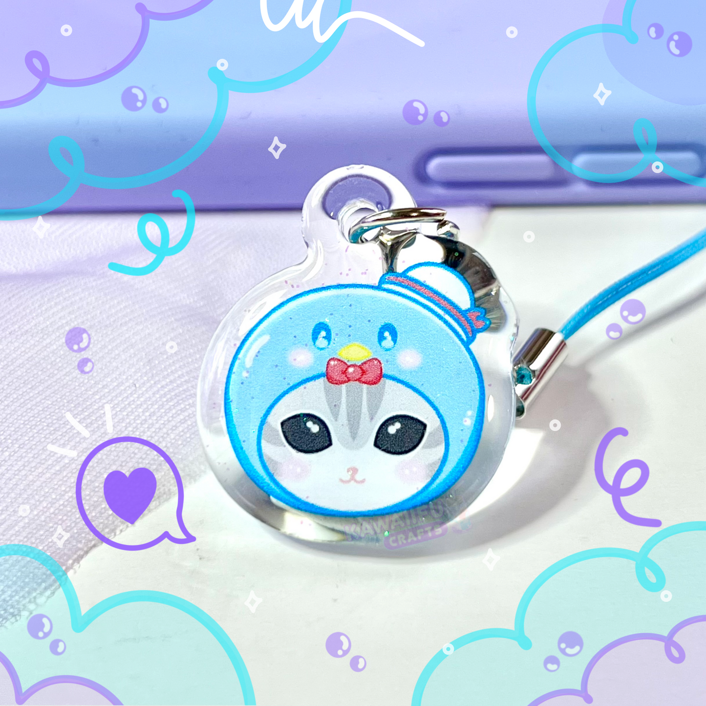 Tux Cat Phone Charm