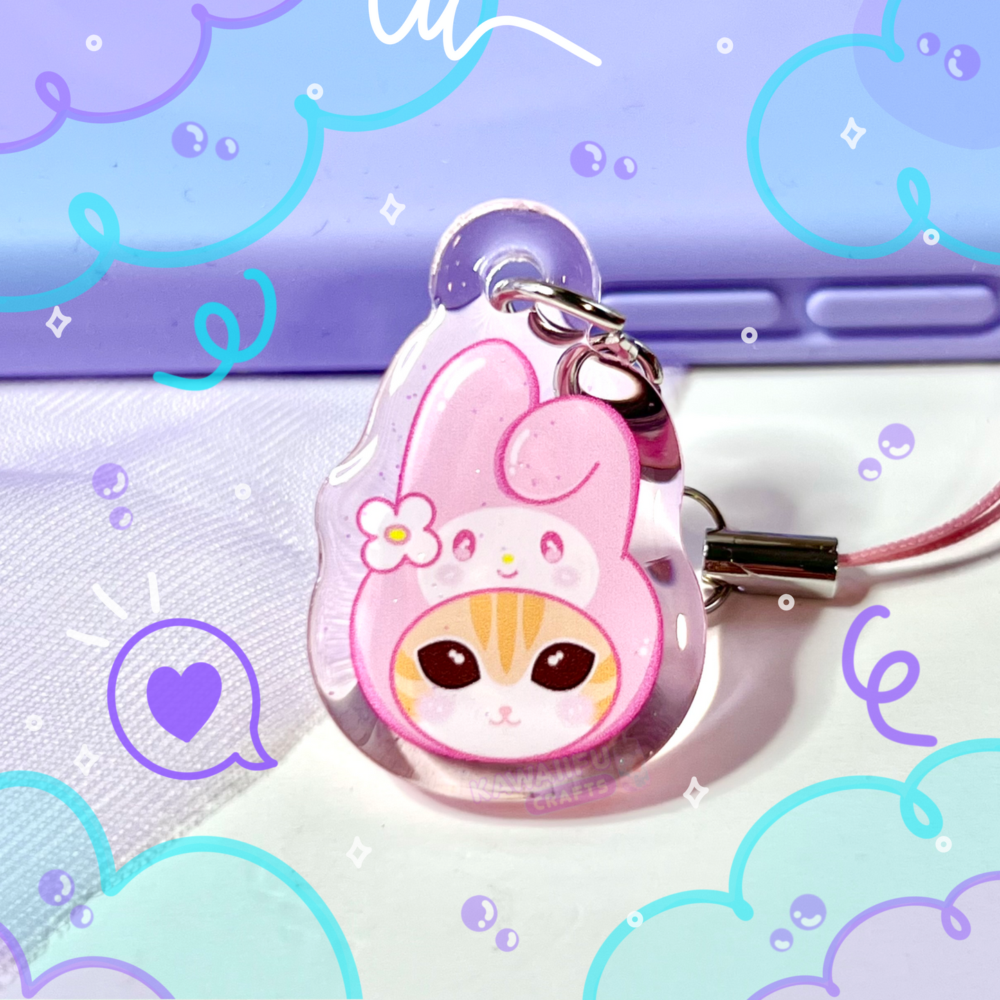 Flower Cat Phone Charm